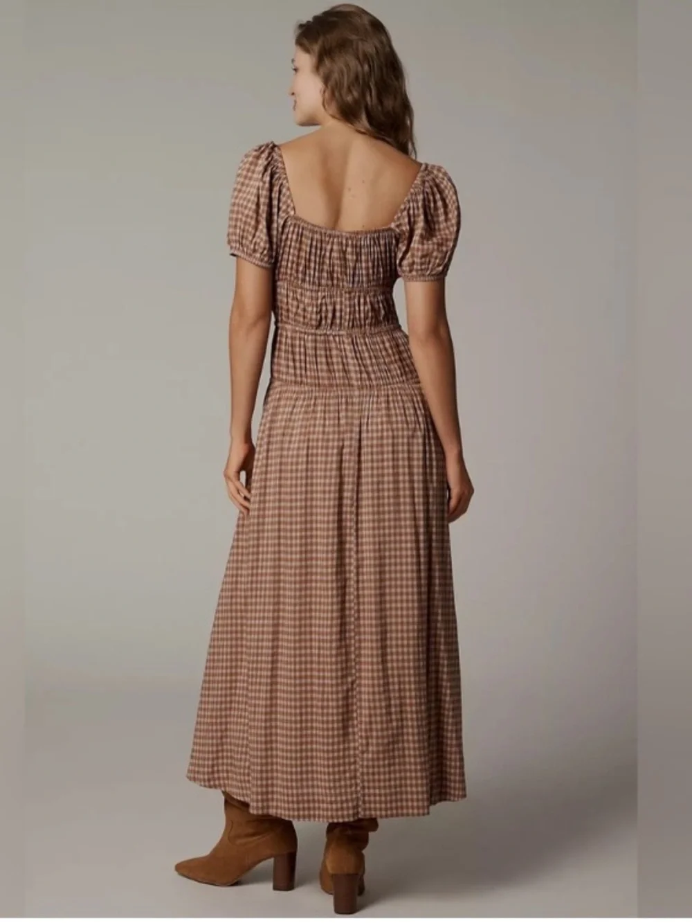 Reformation Rhett Midi Dress in Audrie Check - Size 4 - Picture 2 of 13